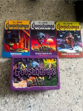 Goosebumps 3 Book Lot with Collectible Tin